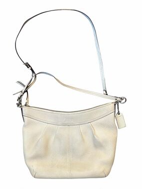 Coach cream pebbled leather hobo bag